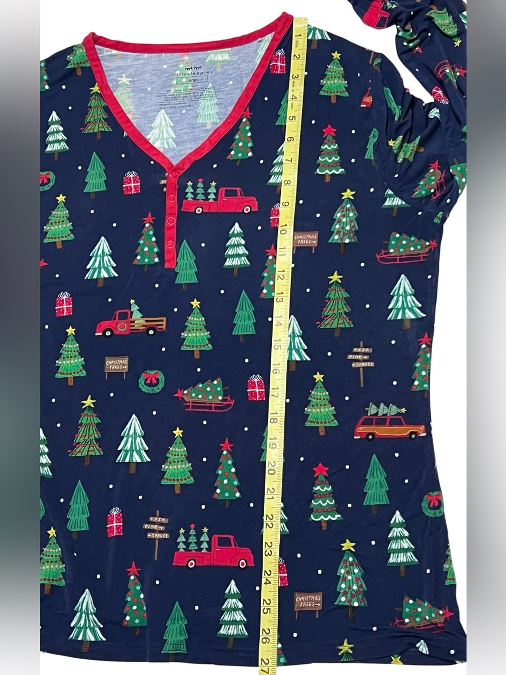 Little Sleepies Pajamas Set Womens Large Christmas Trees Pickup Truck Lunaluxe - Picture 6 of 10
